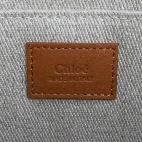 Chloe Woody Medium Tote Bag Calfskin Leather Brown - Picture 9 of 13